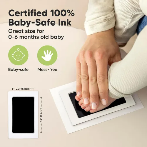 Miniatura 6 de Kit de huellas de manos y pies sin tinta, para niño, niña, recién nacido, recuerdo - Almohadilla de tinta sin desorden para huella de mano de bebé