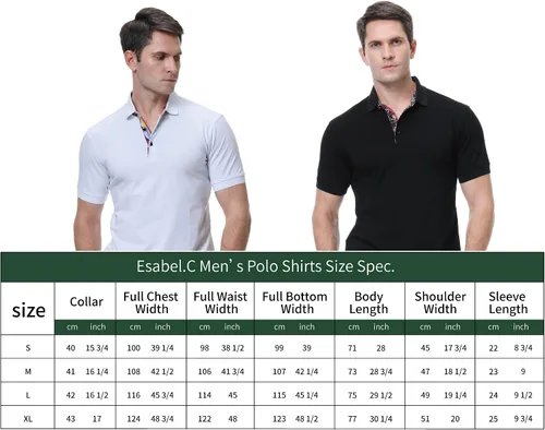 Miniatura 6 de Esabel.C Mens Polo Shirts Performance Short Sleeve Rugular Fit Fashion Designed Shirts for Men