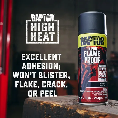 Miniatura 3 de RAPTOR Pintura para carrocería de automóviles a prueba de llamas, grado profesional, spray protector extra resistente para altas temperaturas, negro