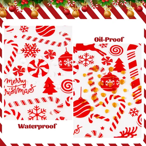 Miniatura 2 de 100 piezas de hojas de papel encerado de Navidad para alimentos, papel para envolver sándwiches, envoltorios para delicatessen, forros impermeables