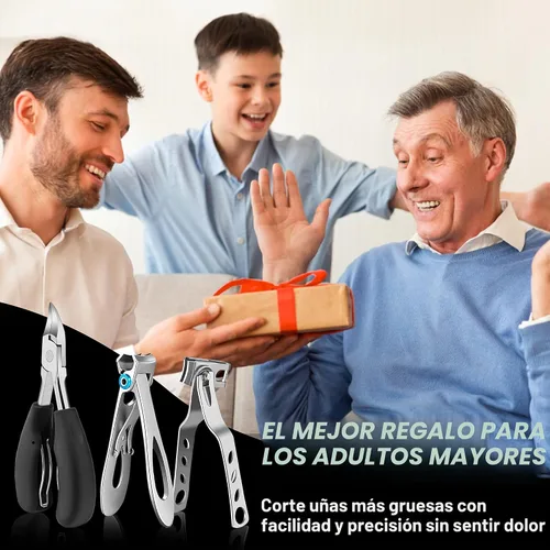 Miniatura 7 de Cortauñas para adultos mayores de uñas gruesas, Aucurwen cortauñas de alta resistencia para uñas gruesas de adultos con mango largo, juego de Negro