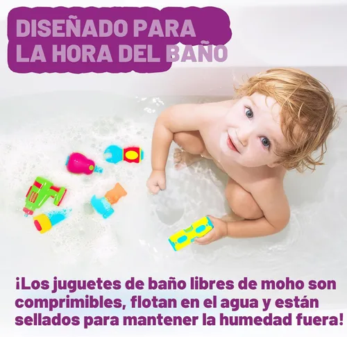 Miniatura 2 de Tub Works® Tools™ - Juguetes de baño sin moho, paquete de 6 Diseño de juguetes de baño sellados y sin agujeros que mantiene la humedad fuera