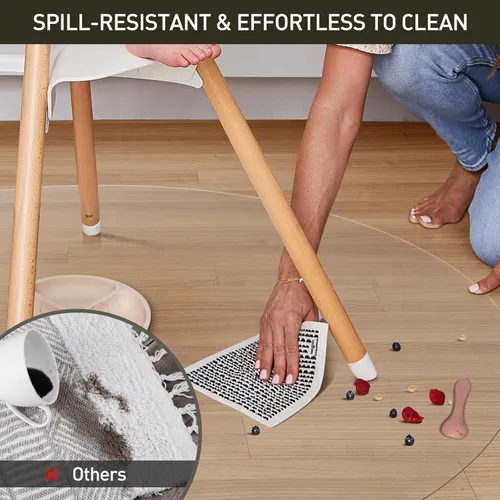 Miniatura 2 de Tapete de plástico transparente para debajo de la mesa de comedor, 4 pies, redondo, antideslizante, impermeable, alfombra de vinilo para el hogar