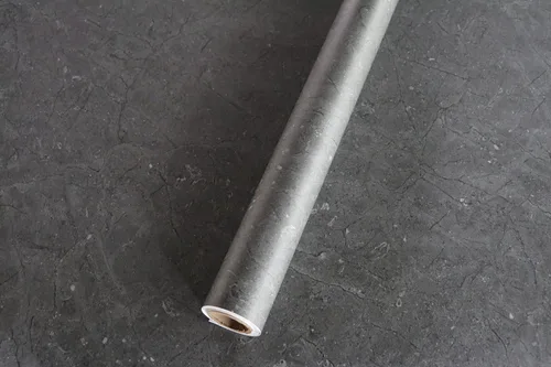 EZ FAUX DECOR Rollo de esteatita mate con diseño de mármol, color gris granito, negro, mate, para encimera de cocina, actualización instantánea,