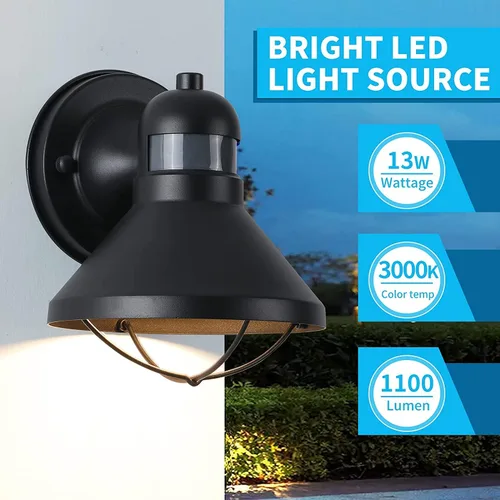 Miniatura 5 de LONEDRUID Paquete de 3 luces LED para porche con sensor de movimiento del anochecer al amanecer