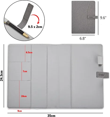Miniatura 3 de Cubierta de cuaderno de viaje A5 OOKU compatible con Rocketbook Fusion tamaño ejecutivo, cuaderno inteligente reutilizable, planificador Panda