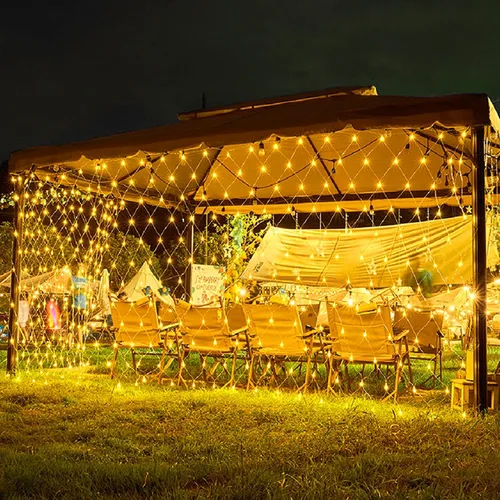 Miniatura 12 de 198 luces de red LED de 9.8 pies x 6.6 pies enchufables, 8 modos de iluminación de malla conectables, luces de red de Navidad impermeables al aire