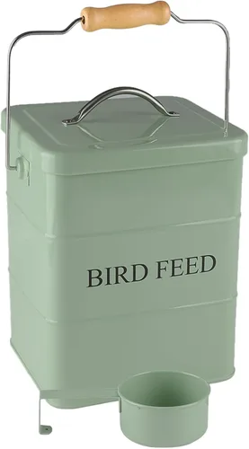 Miniatura 10 de Geyecete Comedero para pájaros, tarro de comida para mascotas, contenedor hermético para almacenamiento de alimentos, color blanco