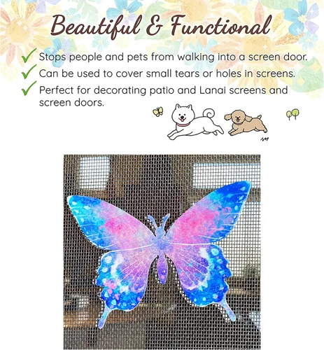 Miniatura 6 de Imán de mariposa metálica de ópalo de ensueño, decoración de puerta de patio de Lanai, imán de pantalla a prueba de rayos UV