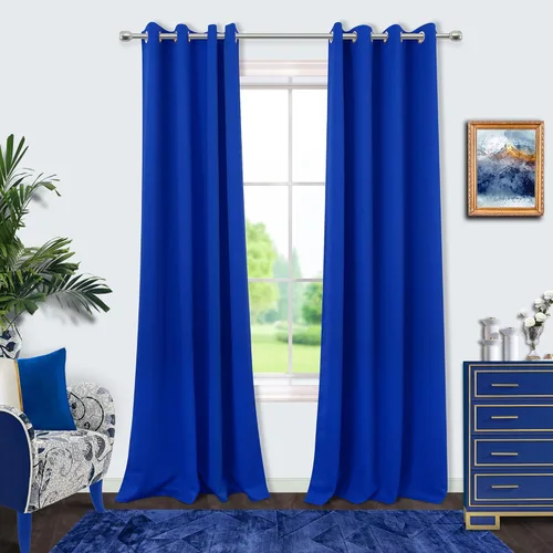 Miniatura 28 de Mrs.Naturall Cortinas Azul Real para Dormitorio, Cortinas Opacas Cortas Medianas Azul Cobalto para Cocina Decoración de Habitación de Adolescentes