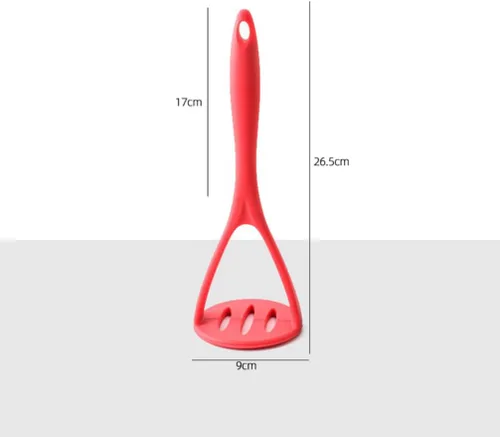Miniatura 2 de UPKOCH Triturador de patatas de silicona, herramienta de cocina pequeña, herramienta trituradora de alimentos para bebés, cortador de verduras, Rojo