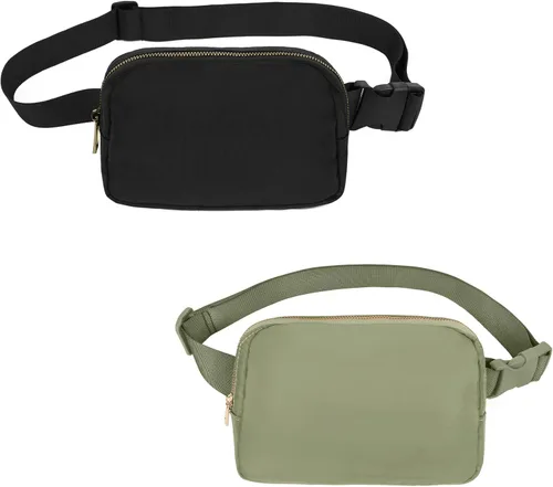Miniatura 36 de VOROLO Riñonera para mujeres y hombres, bolsa cruzada, bolsa de cinturón con correa ajustable, Rosa, 5,6 pulg.