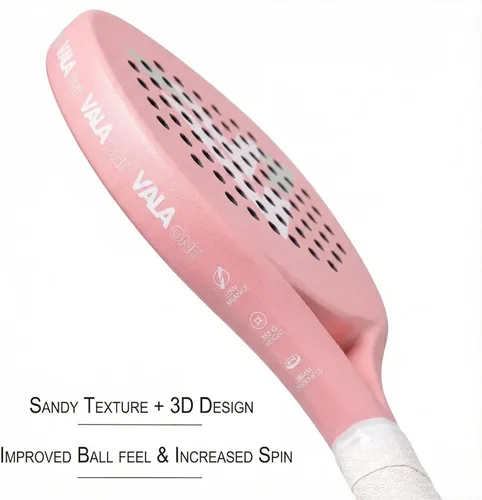 Miniatura 3 de VALA Una pala de pádel: fibra de carbono ligera, diseño absorbente de golpes, forma redonda, textura de agarre extra para giro y control, Pala