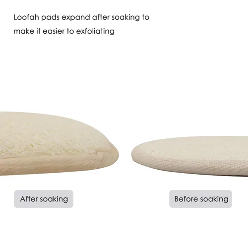 Miniatura 8 de 10 unidades de almohadillas exfoliantes de esponja de luffa - Luffa natural y tela de rizo, estropajos corporales para ducha y baño Mooerca 1