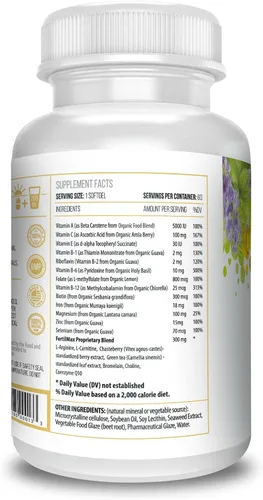 Miniatura 3 de ACTIF Organic FertilMax. Soporte máximo para la fertilidad y la ovulación. Sin GMO. Hecho en los Estados Unidos. 60 unidades.