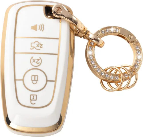 Miniatura 8 de Gematay Funda para llavero Ford con llavero, soporte para llave para Ford Edge Escape Expedition Explorer Fusion Mustang Ranger F-150 F-250 Smart 3