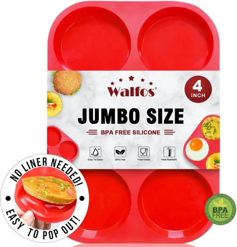 Miniatura 10 de Walfos Juego de moldes de silicona para magdalenas, 2 piezas, mini molde para hornear magdalenas, sin BPA y apto para lavavajillas, antiadherente