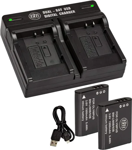 Miniatura 2 de BM Premium 2 LI-90B, LI-92B Baterías y cargador de batería dual para cámaras Olympus Tough TG-7, TG-1, TG-2, TG-3, TG-4, TG-5, TG-6, TG-Tracker