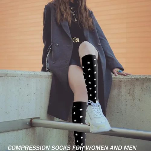 Miniatura 3 de 5 pares de calcetines de compresión de cobre para mujeres y hombres, circulación de 20-30 mmHg, el mejor apoyo para correr, atletismo, enfermería