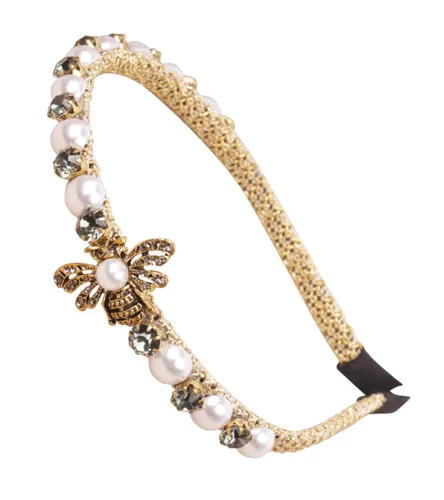 Miniatura 24 de YARN & INK Cintas para el cabello de mujer con perlas barrocas de terciopelo y lazo de strass, estilo retro vintage hecho a mano, elegante accesorio