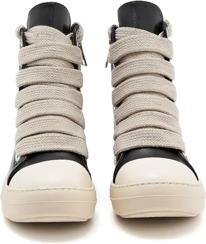 Miniatura 5 de AmoreParis Tenis altos para mujer, con cordones, cómodos, con cremallera, plataforma