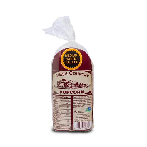 Amish Country Popcorn | Bolsa de 1 libra | Granos de palomitas de maíz blancos medianos | A la antigua, sin OGM y sin gluten (Blanco mediano - Bolsa