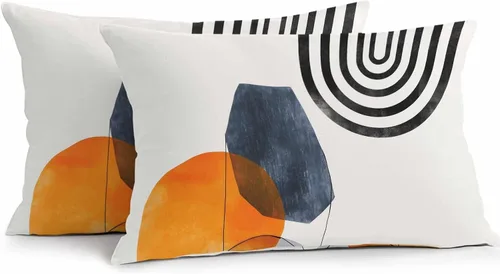 Miniatura 12 de Funda de almohada de invierno para exteriores, impermeables, paquete de 2 fundas de cojín con diseño de copos de nieve en acuarela de Navidad