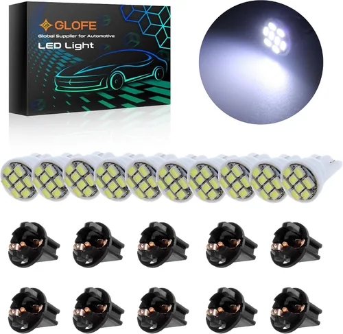 Miniatura 12 de T10 194 168 Dash Instrument - Bombillas LED blancas de panel brillante, 10 unidades/juego (azul)