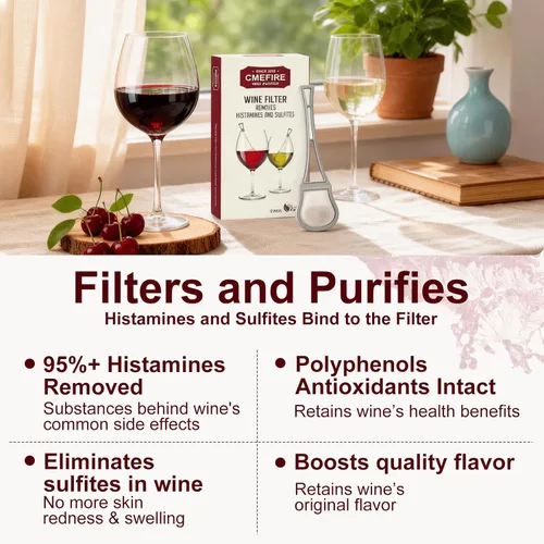 Miniatura 2 de Filtro de varitas de vino, elimina sulfitos e histaminas: puede reducir y aliviar las alergias y sensibilidades al vino, purificador para restaurar