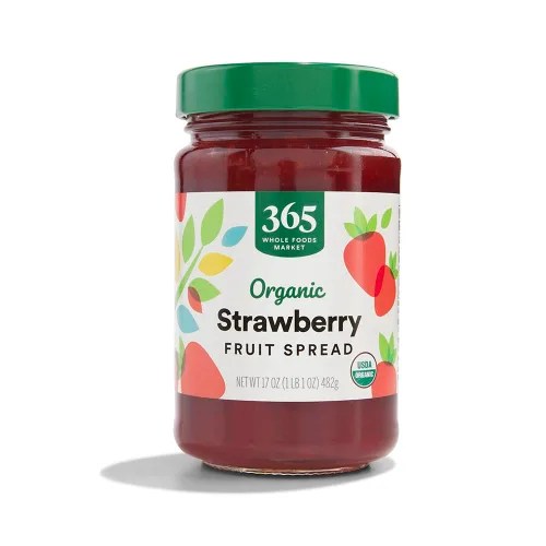 365 by Whole Foods Market, Crema orgánica de fruta de fresa, 17 onzas, rojo
