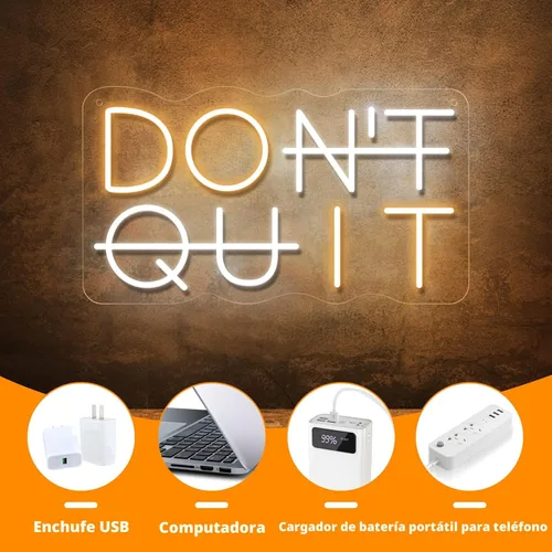 Miniatura 5 de Letrero de neón LED con texto en inglés "Don't Quit" para decoración de pared, luces de neón "DO IT" para decoraciones de fiestas, luces de neón