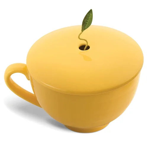 Miniatura 5 de Tea Forte Paradis Juego de regalo de té premium de 3 piezas con taza de café amarilla de mango, bandeja de té y 10 bolsas de infusor de té