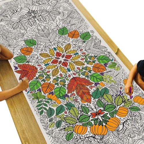 Miniatura 9 de Tiny Expressions - Póster gigante para colorear de mandala - Enrollado, sin arrugas, 72 x 30 pulgadas, pancarta grande para colorear para Cartel
