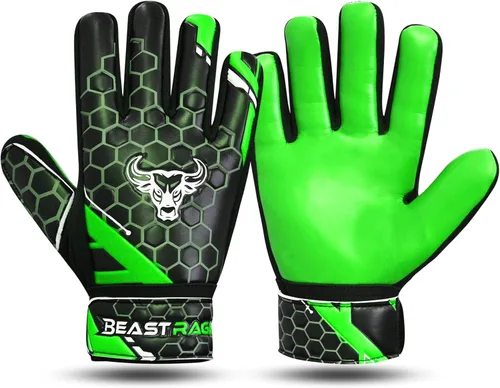 BEAST RAGE Guantes de portero de fútbol para niños y jóvenes, guantes de portero de fútbol de 0.157 pulgadas (0.157 in) antideslizantes, palma de