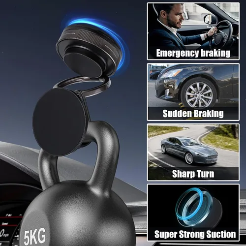 Miniatura 3 de Soporte magnético para teléfono con succión al vacío, soporte retráctil plegable para teléfono celular con ventosa, soporte de teléfono ajustable