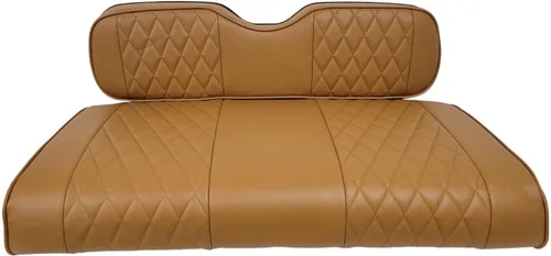 Miniatura 37 de Huskey Parts Company 2 piezas de fundas de asiento para carrito de golf marrón con costura en diamante para Club Car DS 2000.5-2013, vinilo de grado