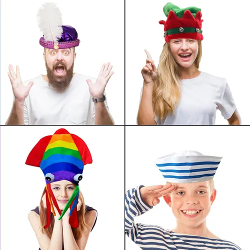 Miniatura 5 de 12 sombreros divertidos surtidos para fiesta loca para adultos y adolescentes, accesorios de cabina de fotos, accesorios de disfraces