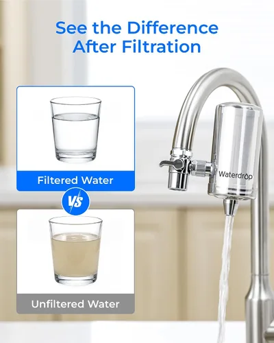 Miniatura 9 de Waterdrop FF-03A - Filtro de agua de repuesto para Waterdrop WD-FC-06/FC-01/FC-02, filtro de agua para grifo de fregadero, filtro de agua de grifo
