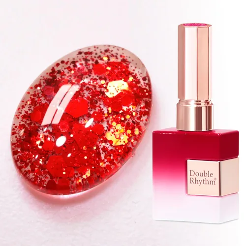 Miniatura 30 de Double Rhythm Esmalte de gel con purpurina de nieve de 0.5 fl oz, color holográfico reflectante para arte de uñas, salón de manicura y bricolaje