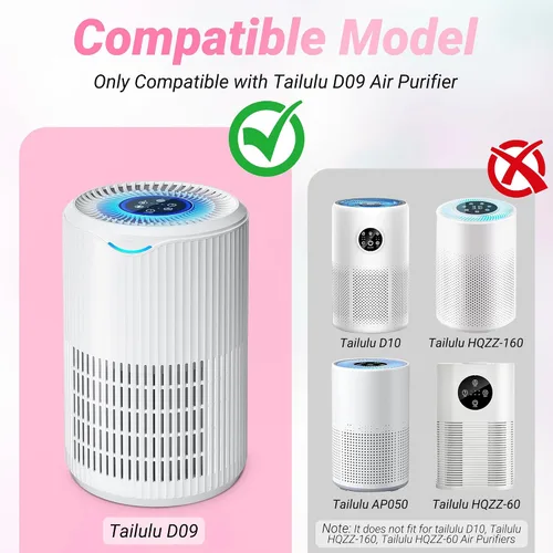 Miniatura 2 de Paquete de 2 filtros de repuesto D09 compatibles con Tailulu D09 purificador de aire para el hogar, habitación grande de hasta 1345 pies cuadrados