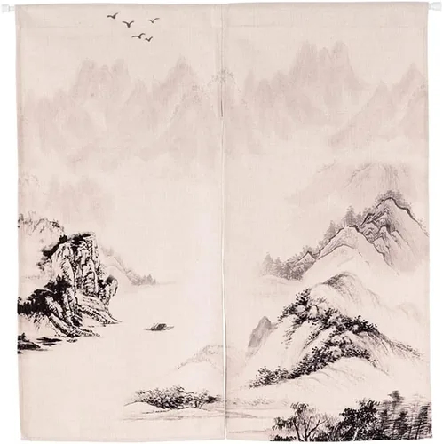 Miniatura 10 de Cortina japonesa Noren para puerta, impresión de caballo de tinta china, tapiz para entrada, decoración del hogar, 33.5 x 35.5 pulgadas