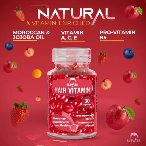 Miniatura 5 de Elevate Cápsulas de aceite de suero para tratamiento capilar, fórmula acondicionadora e hidratante con aceites de argán y jojoba, vitaminas A, C, E
