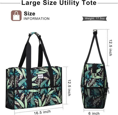 Miniatura 6 de HAWEE Bolsa de mano utilitaria con compartimento para portátil, funda de equipaje con cremallera, multibolsillo, bolso de hombro