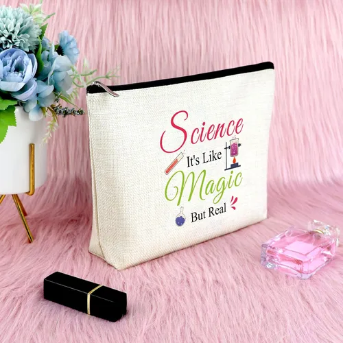 Miniatura 6 de Regalos de ciencia para mujeres, bolsa de maquillaje, regalos para profesores de ciencia, regalo para amantes de la ciencia, científico, química