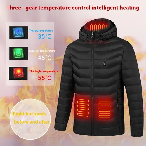 Miniatura 2 de Kysdzlink Men's Heated Jacket Outdoor Jacket, Ultra-thin Carbon Fiber, 9 Heating Zones Women's Jacket Excluding Battery Pack