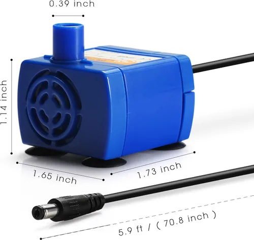 Miniatura 7 de IPETTIE Hommii - Bomba de fuente de agua para mascotas, bol para perros y gatos, bomba silenciosa de 2 W de bajo consumo