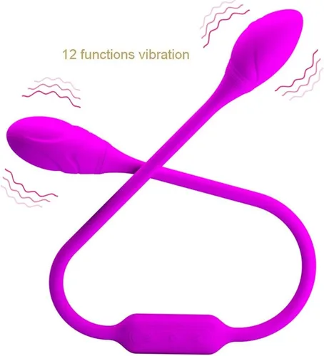 Miniatura 3 de Vibrador de doble extremo, huevo vibrador con 12 vibraciones para mujer, punto G, consolador de doble cabeza, vibrador de bala recargable, doble