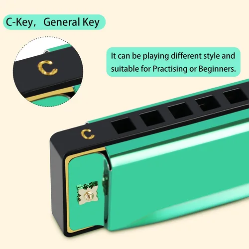 Miniatura 3 de EastRock Armónica de Blues, Organillo de Boca 10 Agujeros Clave de Do con Estuche, Armónica Diatónica para Jugador Profesional, Principiante, Regalo