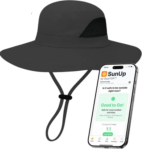 Miniatura 15 de GearTOP Wide Brim Sun Hat for Men & Women, UPF 50+ Fishing Hat with Detachable Neck Flap & Face Cover Gardening Boonie Sunhat