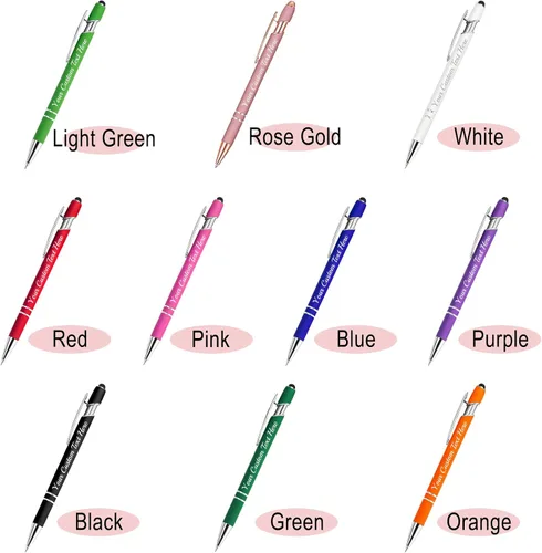 Miniatura 2 de Hasta 300 bolígrafos personalizados con nombre grabado gratis, lápiz capacitivo, logotipo, regalo de texto para hombres y mujeres, tinta negra